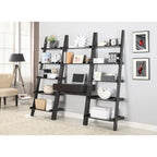2-Shelf Ladder Desk with Drawer in Cappuccino Finish
