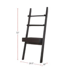 2-Shelf Ladder Desk with Drawer in Cappuccino Finish