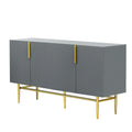 Buffet 4 portes avec poignées en métal doré, 60"L x 15.2"W x 30.9"H