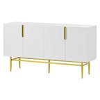 Buffet 4 portes avec poignées en métal doré, 60"L x 15.2"W x 30.9"H