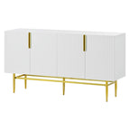 Buffet 4 portes avec poignées en métal doré, 60"L x 15.2"W x 30.9"H