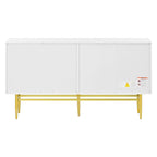 Buffet 4 portes avec poignées en métal doré, 60"L x 15.2"W x 30.9"H