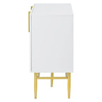 Buffet 4 portes avec poignées en métal doré, 60"L x 15.2"W x 30.9"H