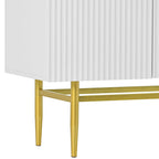 Buffet 4 portes avec poignées en métal doré, 60"L x 15.2"W x 30.9"H