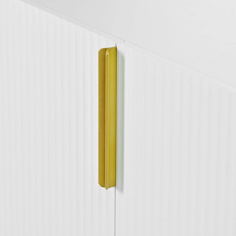 Buffet 4 portes avec poignées en métal doré, 60"L x 15.2"W x 30.9"H