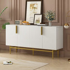 Buffet 4 portes avec poignées en métal doré, 60"L x 15.2"W x 30.9"H