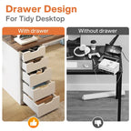 47-Inch Computer Desk with 5 Drawers and Metal Frame