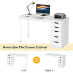 47-Inch Computer Desk with 5 Drawers and Metal Frame