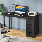 47-Inch Computer Desk with 5 Drawers and Metal Frame