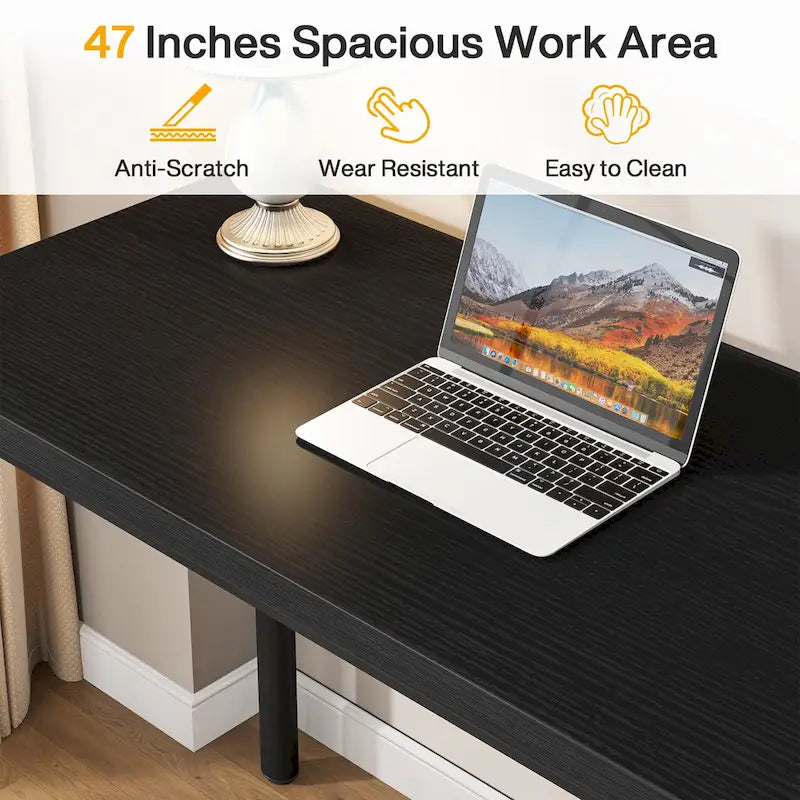 47-Inch Computer Desk with 5 Drawers and Metal Frame