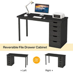 47-Inch Computer Desk with 5 Drawers and Metal Frame