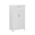 Two-Door Bathroom Storage Cabinet with Drawer and Adjustable Shelves - White