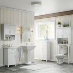 Two-Door Bathroom Storage Cabinet with Drawer and Adjustable Shelves - White