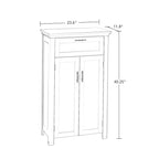 Two-Door Bathroom Storage Cabinet with Drawer and Adjustable Shelves - White