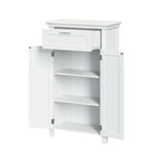 Two-Door Bathroom Storage Cabinet with Drawer and Adjustable Shelves - White