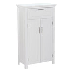 Two-Door Bathroom Storage Cabinet with Drawer and Adjustable Shelves - White