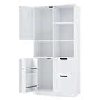 Freestanding Bathroom Storage Cabinet with Doors, Drawers and Open Shelves