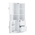 Freestanding Bathroom Storage Cabinet with Doors, Drawers and Open Shelves