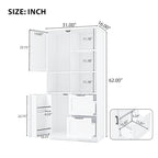 Freestanding Bathroom Storage Cabinet with Doors, Drawers and Open Shelves