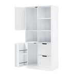 Freestanding Bathroom Storage Cabinet with Doors, Drawers and Open Shelves