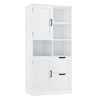 Freestanding Bathroom Storage Cabinet with Doors, Drawers and Open Shelves