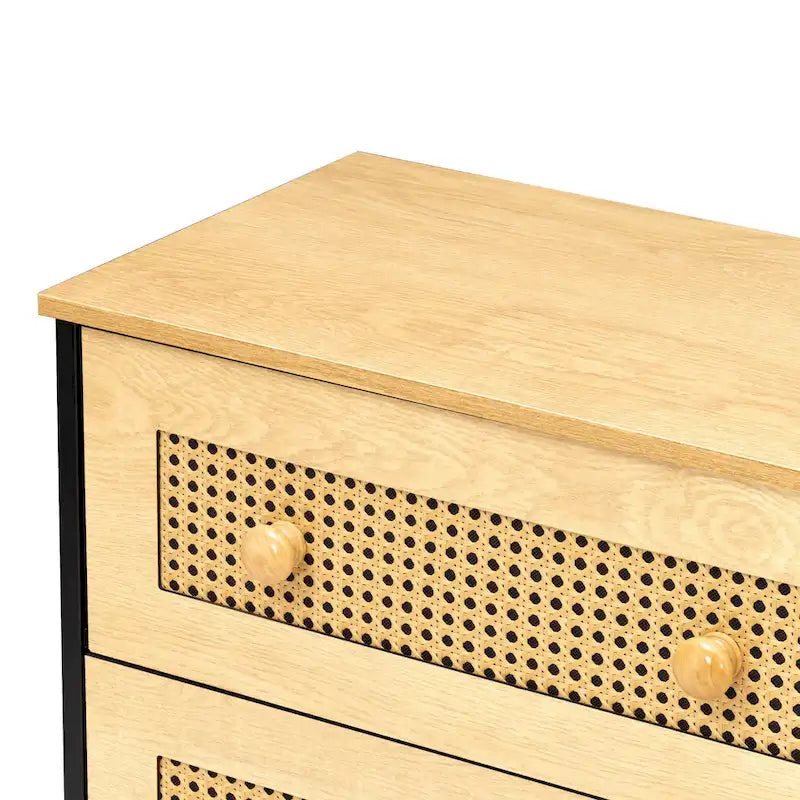 6-Drawer PE Rattan Storage Cabinet Dresser