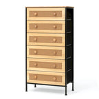 6-Drawer PE Rattan Storage Cabinet Dresser