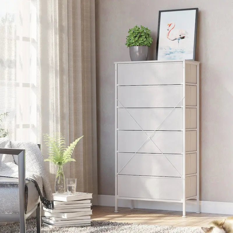 6-Drawer PE Rattan Storage Cabinet Dresser