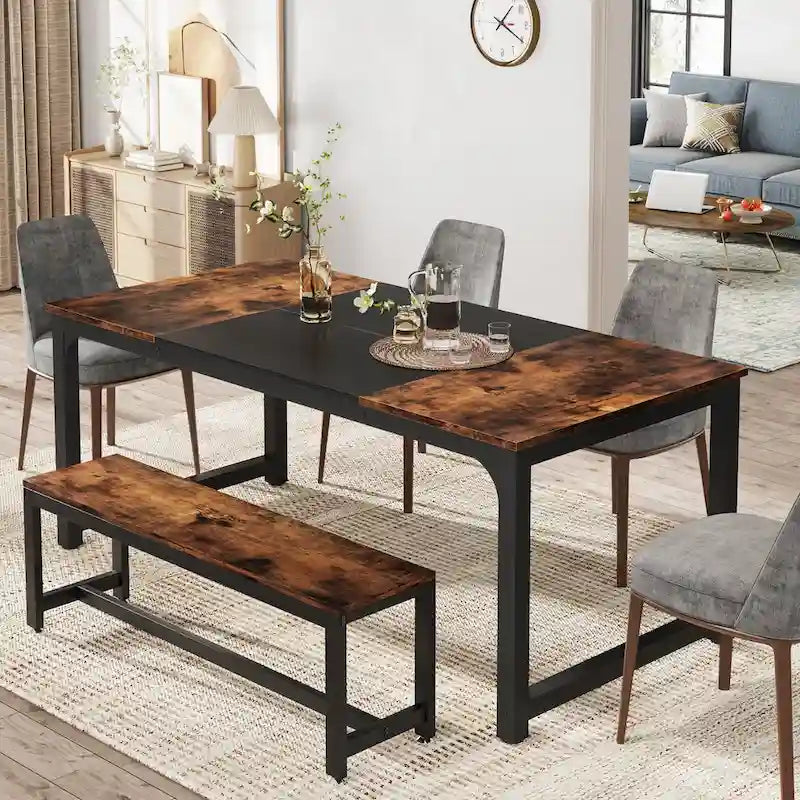 Table de salle à manger moderne de 70.87" pour 6 à 8 personnes
