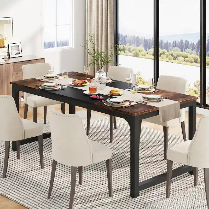 Table de salle à manger moderne de 70.87" pour 6 à 8 personnes