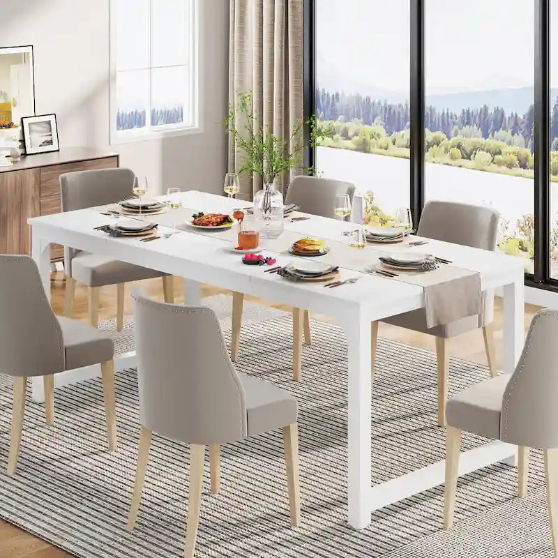 Table de salle à manger moderne de 70.87" pour 6 à 8 personnes
