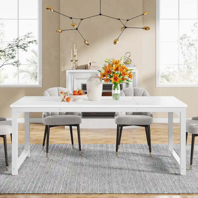 Table de salle à manger moderne de 70.87" pour 6 à 8 personnes