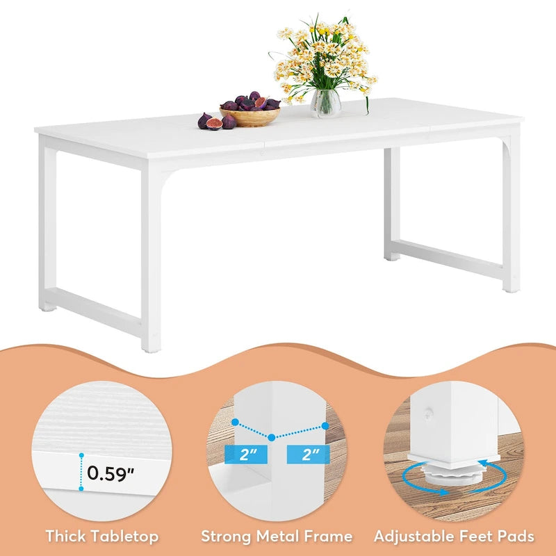 Table de salle à manger moderne de 70.87" pour 6 à 8 personnes