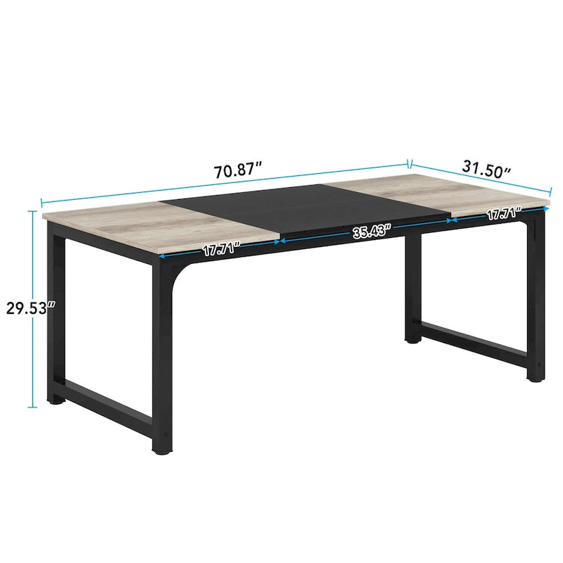 Table de salle à manger moderne de 70.87" pour 6 à 8 personnes
