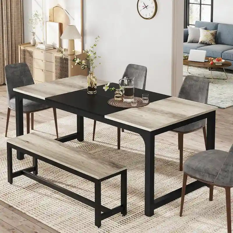 Table de salle à manger moderne de 70.87" pour 6 à 8 personnes