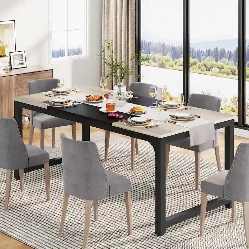 Table de salle à manger moderne de 70.87" pour 6 à 8 personnes