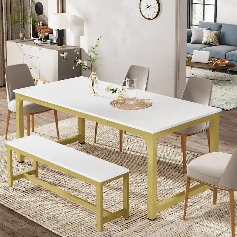Table de salle à manger moderne de 70.87" pour 6 à 8 personnes