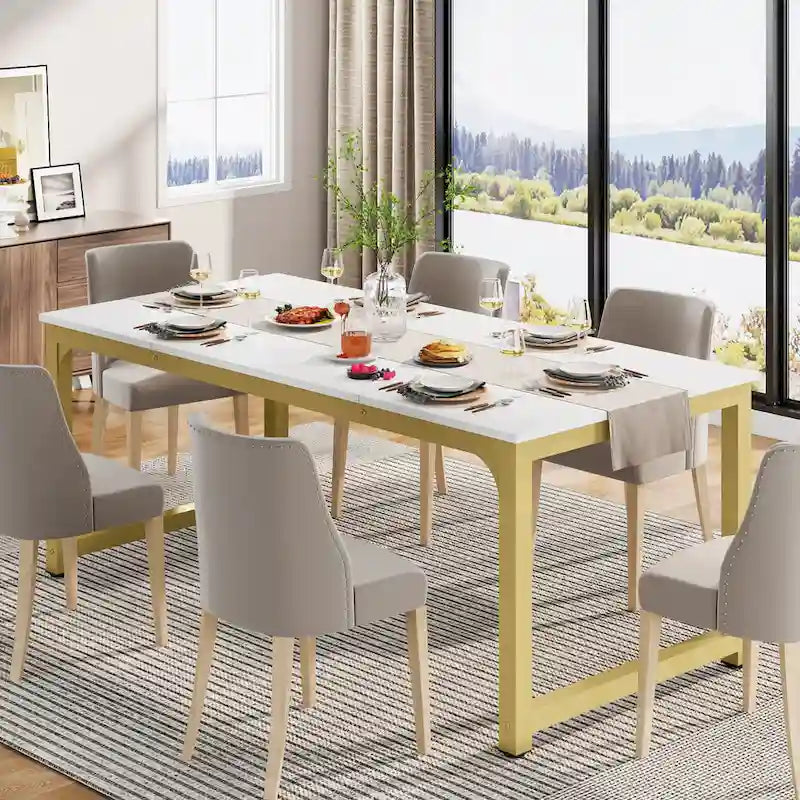 Table de salle à manger moderne de 70.87" pour 6 à 8 personnes