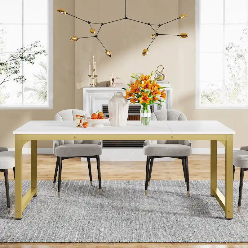Table de salle à manger moderne de 70.87" pour 6 à 8 personnes