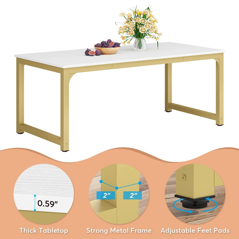 Table de salle à manger moderne de 70.87" pour 6 à 8 personnes